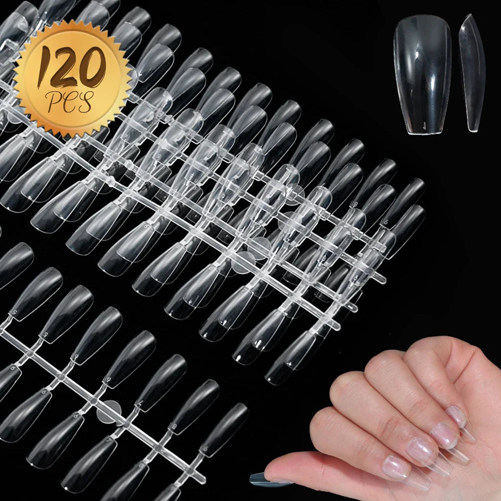 120Pcs Pink French Tip Nails