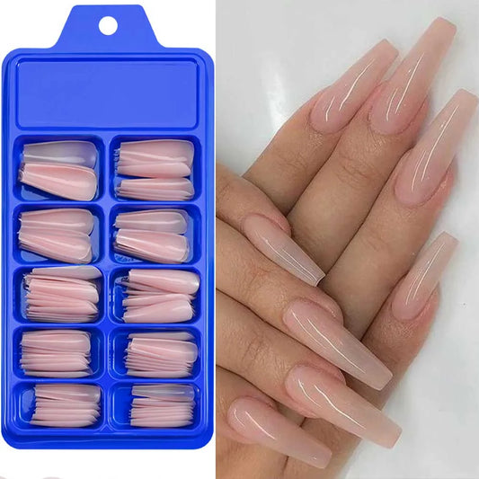 100Pcs Nude Pink Press-On Nails