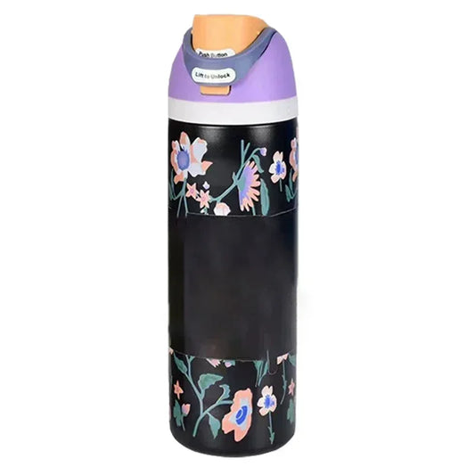 Owala Flower‑Black Insulated Water Bottle