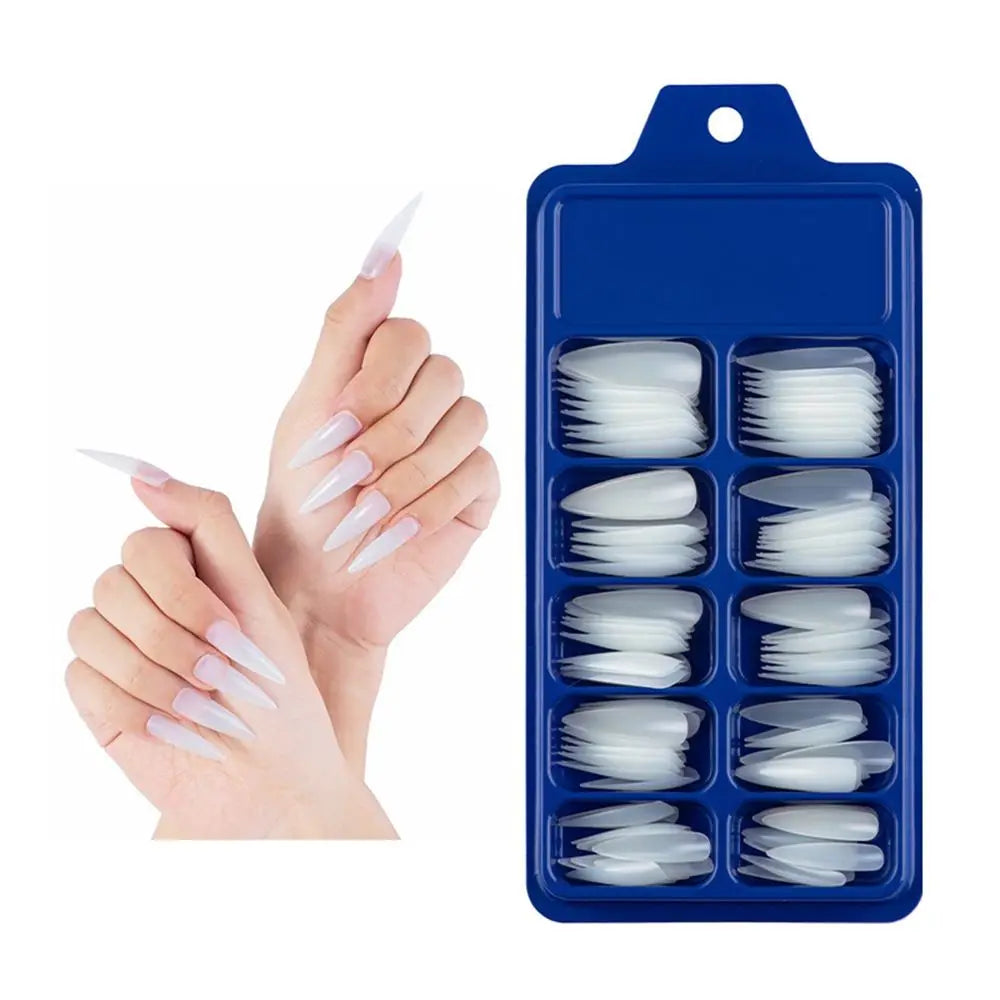100Pcs Solid Color Stiletto Nails