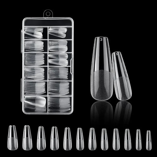 120Pcs Clear Frosted Fake Nail Tips